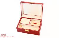 ガラス天窓の2段式高級ジュエリーボックスキャロルコレクション(ワイン)