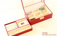 ガラス天窓の2段式高級ジュエリーボックスキャロルコレクション(ワイン)